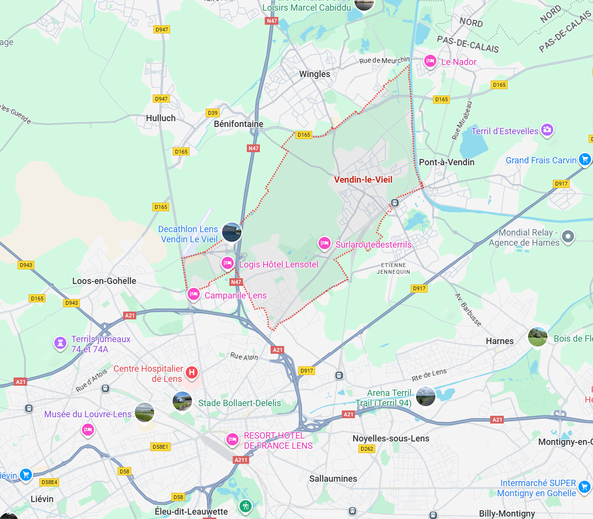 Lens Vendin-le-Vieil Localisation cabinet